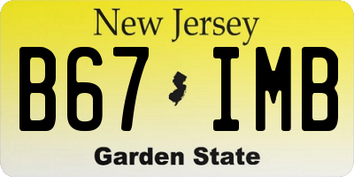 NJ license plate B67IMB
