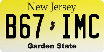NJ license plate B67IMC