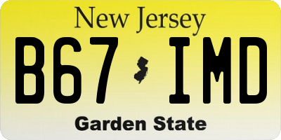 NJ license plate B67IMD