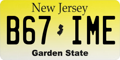 NJ license plate B67IME