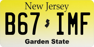 NJ license plate B67IMF