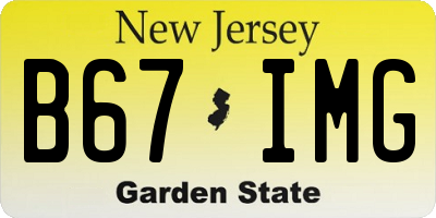 NJ license plate B67IMG