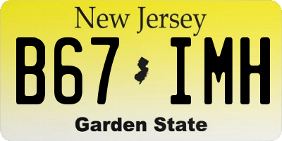 NJ license plate B67IMH