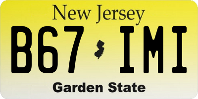 NJ license plate B67IMI