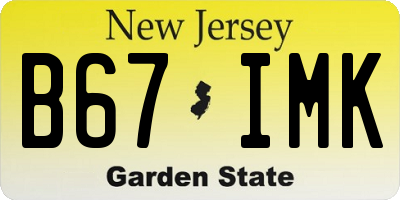 NJ license plate B67IMK