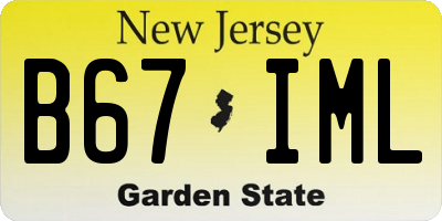 NJ license plate B67IML