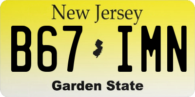 NJ license plate B67IMN