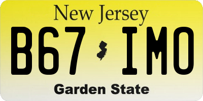 NJ license plate B67IMO