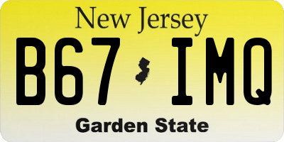 NJ license plate B67IMQ