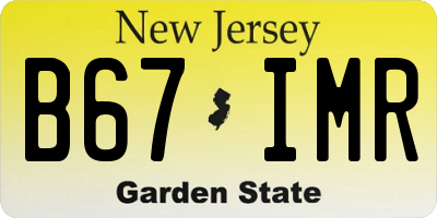 NJ license plate B67IMR