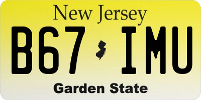 NJ license plate B67IMU
