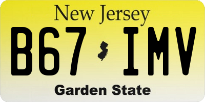 NJ license plate B67IMV
