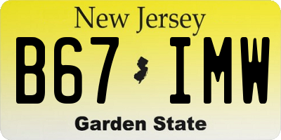 NJ license plate B67IMW
