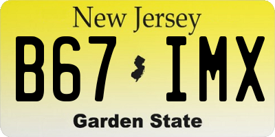 NJ license plate B67IMX