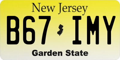 NJ license plate B67IMY