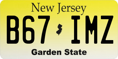 NJ license plate B67IMZ