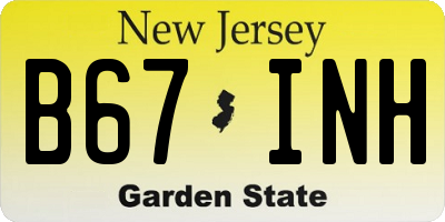 NJ license plate B67INH