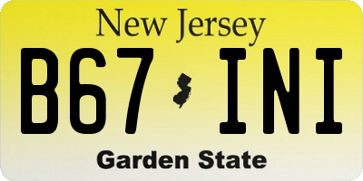 NJ license plate B67INI