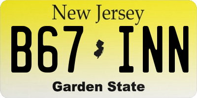NJ license plate B67INN