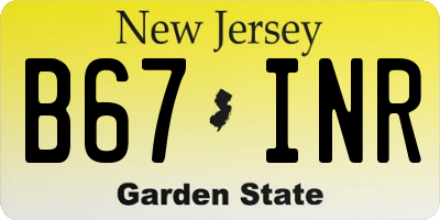 NJ license plate B67INR