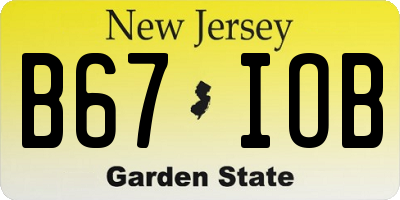 NJ license plate B67IOB