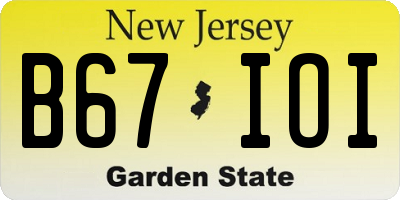 NJ license plate B67IOI