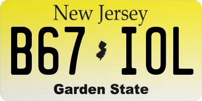 NJ license plate B67IOL