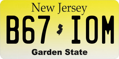 NJ license plate B67IOM