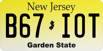 NJ license plate B67IOT