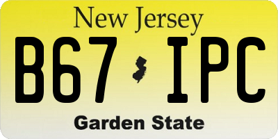 NJ license plate B67IPC