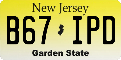 NJ license plate B67IPD