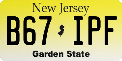NJ license plate B67IPF