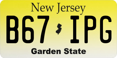 NJ license plate B67IPG