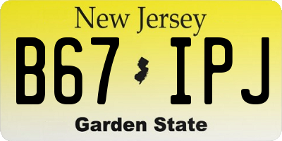 NJ license plate B67IPJ