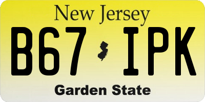NJ license plate B67IPK
