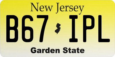 NJ license plate B67IPL