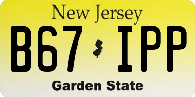 NJ license plate B67IPP