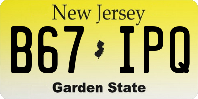 NJ license plate B67IPQ