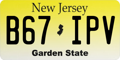 NJ license plate B67IPV