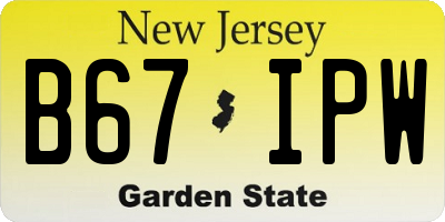 NJ license plate B67IPW