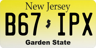 NJ license plate B67IPX