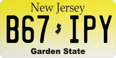NJ license plate B67IPY