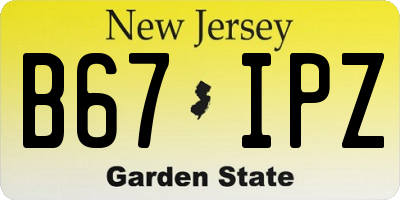 NJ license plate B67IPZ
