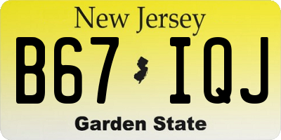 NJ license plate B67IQJ