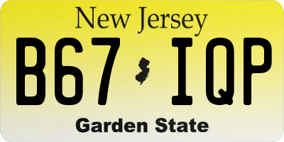 NJ license plate B67IQP