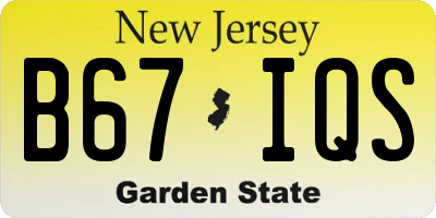 NJ license plate B67IQS