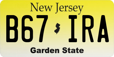 NJ license plate B67IRA