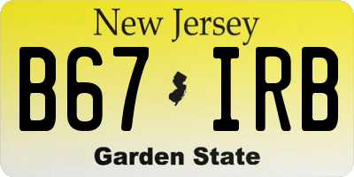 NJ license plate B67IRB