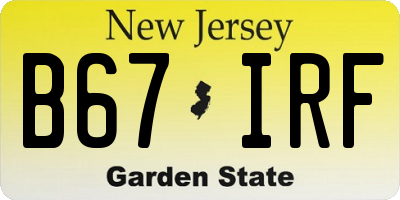 NJ license plate B67IRF