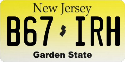 NJ license plate B67IRH